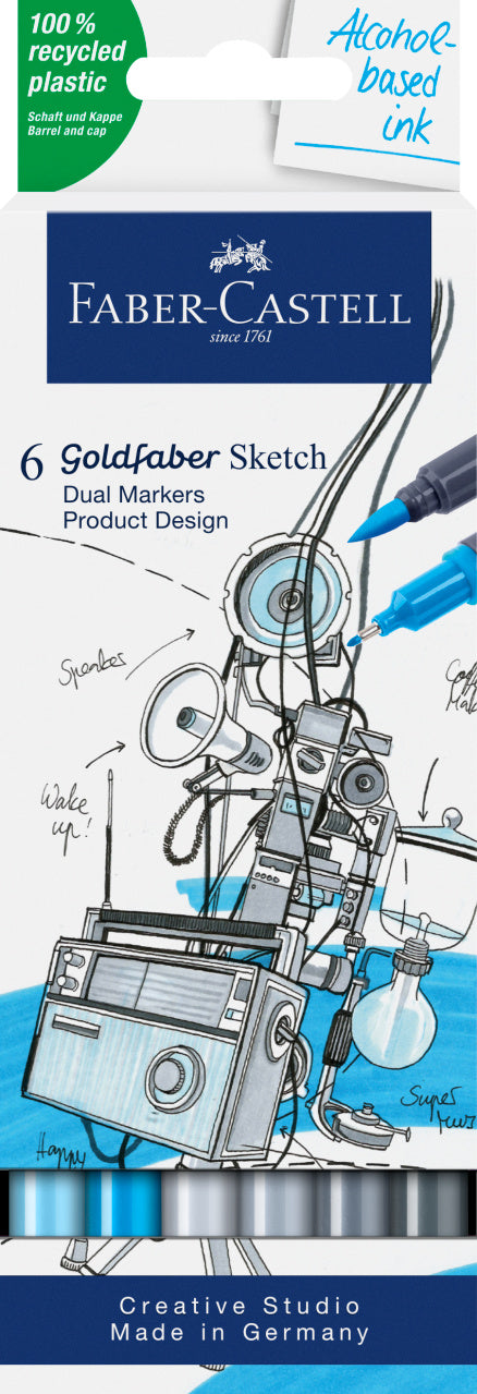 SKETCH MARKER 2 CAPETE SET 6 DESIGN PRODUS GOLDFABER FABER-CASTELL SKETCH MARKER 2 CAPETE SET 6 DESIGN PRODUS GOLDFABER FABER-CASTELL